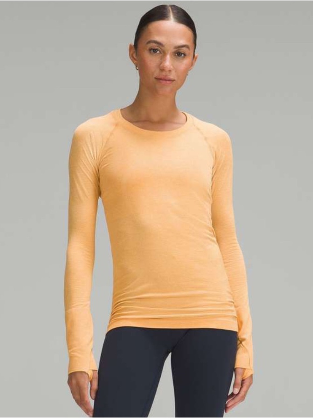 Lululemon Swiftly Tech Long-Sleeve Women’s 12 Orange Athleisure Top